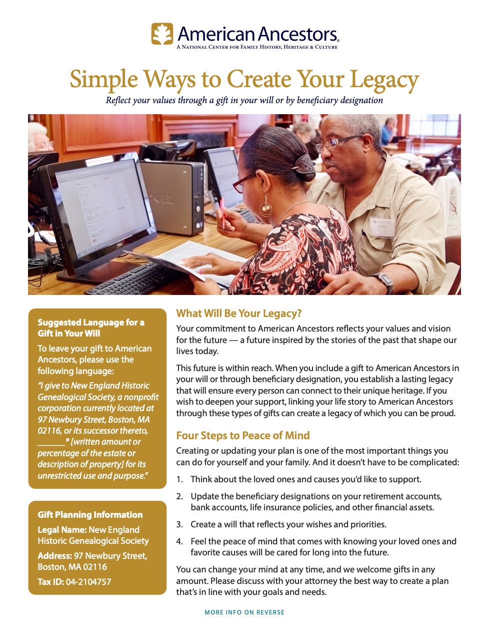 Support The Future of My Favorite Charity brochure cover